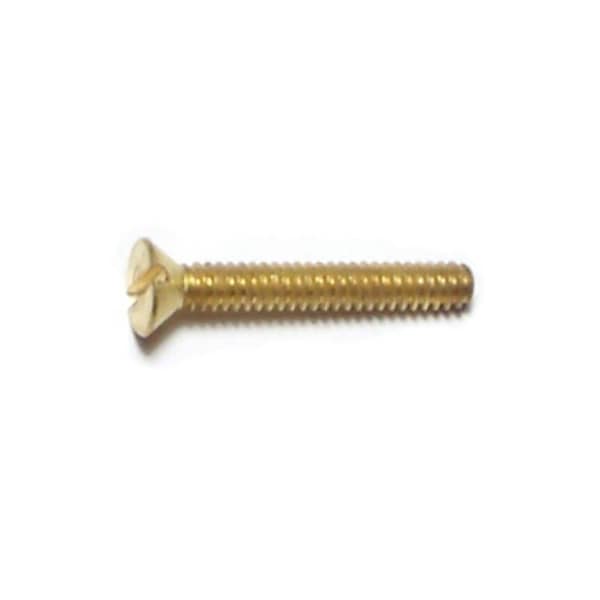 Midwest Fastener #4-40 x 1/2 in Slotted Flat Machine Screw, Plain Brass, 48 PK 62154 - main